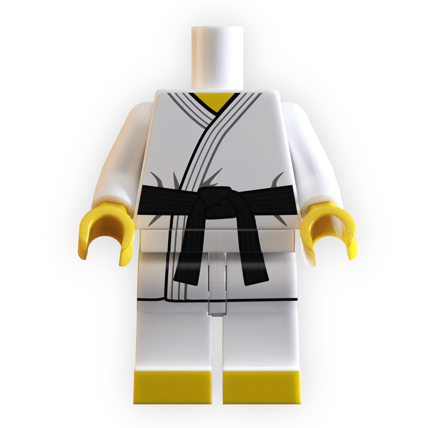 Karate Minifig Body | White Gi Black Belt | Toylandeu™