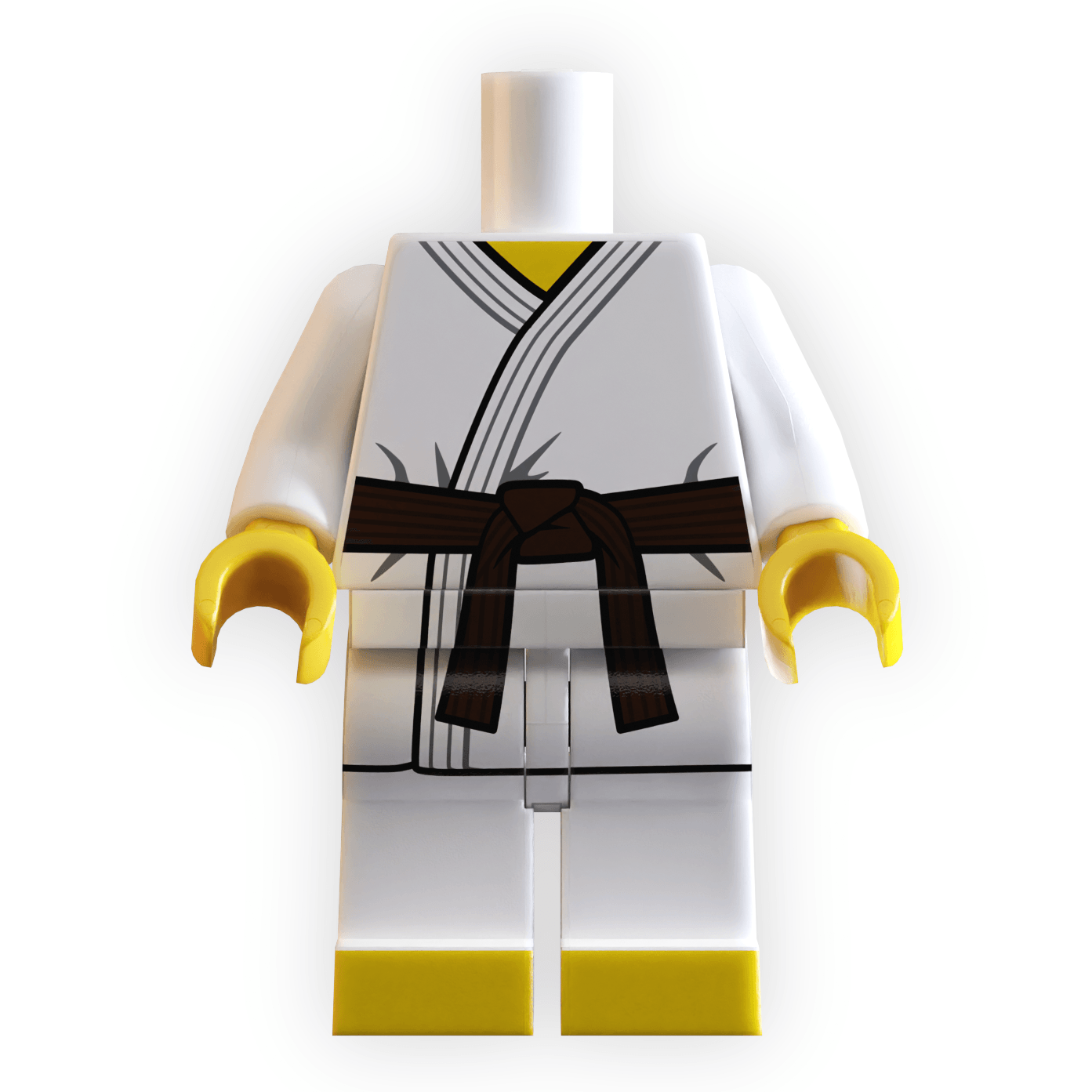 Karate Minifig Body | Brown Belt White Gi | Toylandeu™