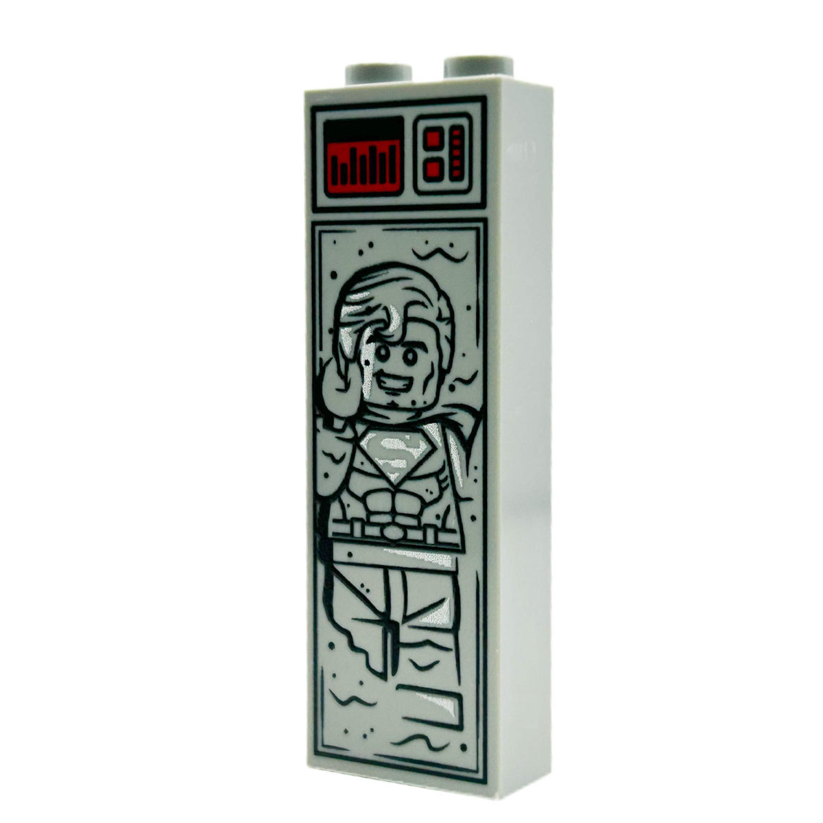 Man Of Steel In Carbonite | 1x2x5 Brick | Custom Printed LEGO Part | B3 Customs