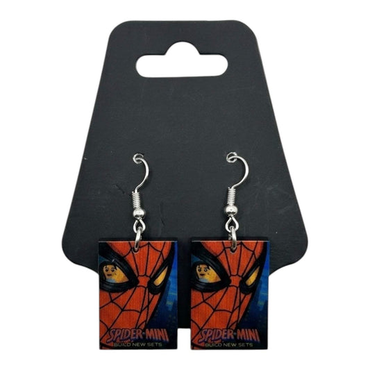 Spidey Earrings | Lego Tile Pattern | Handcrafted Dangle Style | Daily Wear