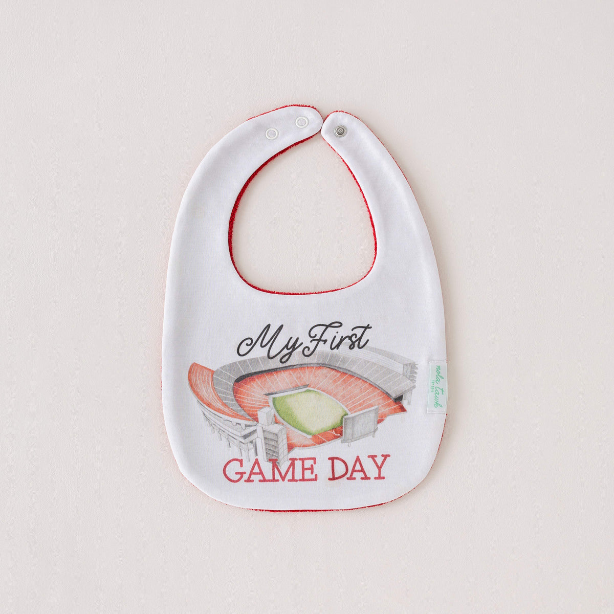 Organic Cotton Baby Bib | Terrycloth Backing | Georgia Bulldogs | Newborn