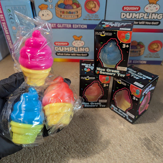 Ice Cream Cone Squishies | Three Piece Set | Toylandeu™