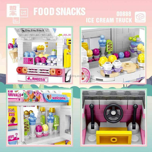 Ice Cream Truck Building Blocks Micro Carts Playset - ToylandEU™