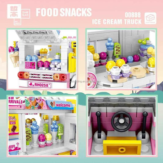 Ice Cream Truck Building Blocks Micro Carts Playset - ToylandEU™