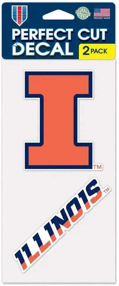Illinois Fighting Illini Set of 2 Die Cut Decals Wall Decor - ToylandEU™