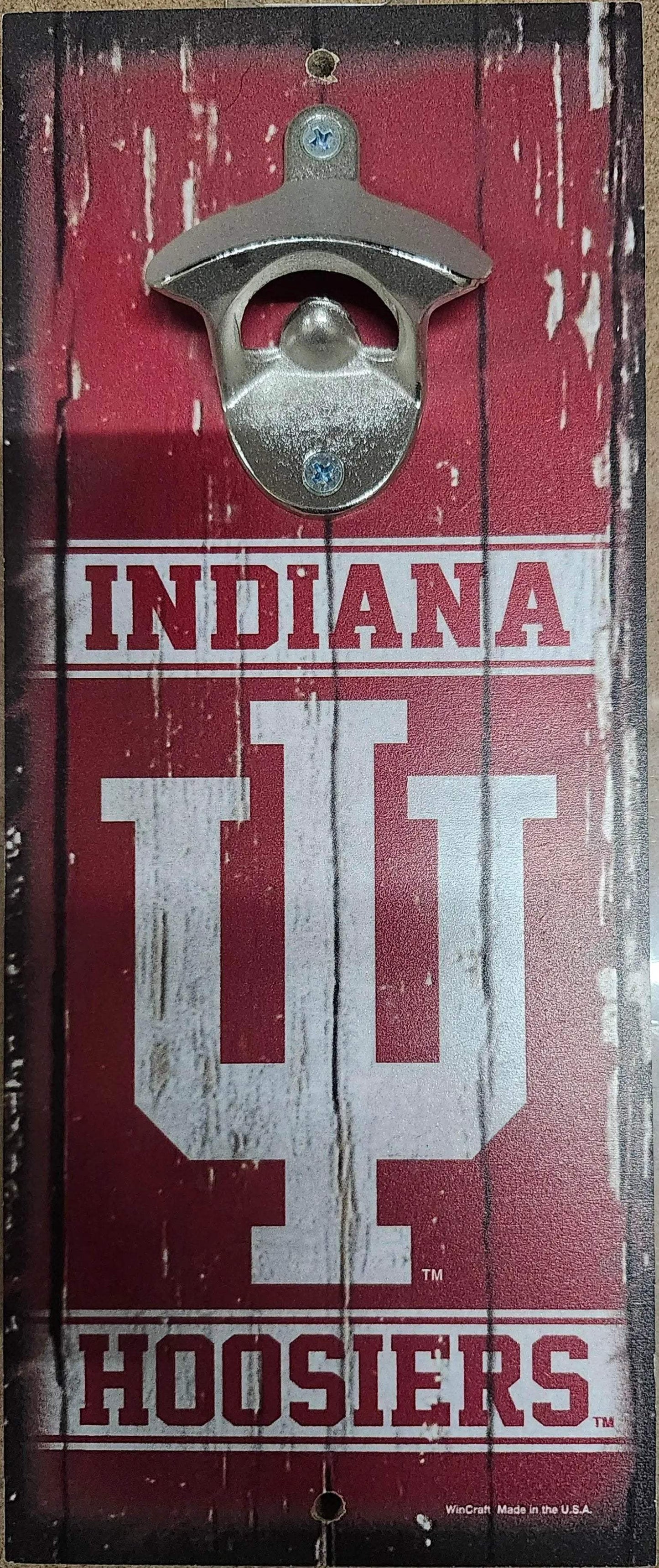 Indiana Hoosiers Wood Sign 5x11 Bottle Opener Alternate - ToylandEU™