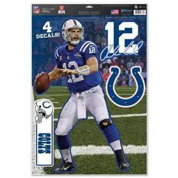 Indianapolis Colts Decal 11x17 Multi Use Andrew Luck Design Cut to Logo 4 Piece CO - ToylandEU