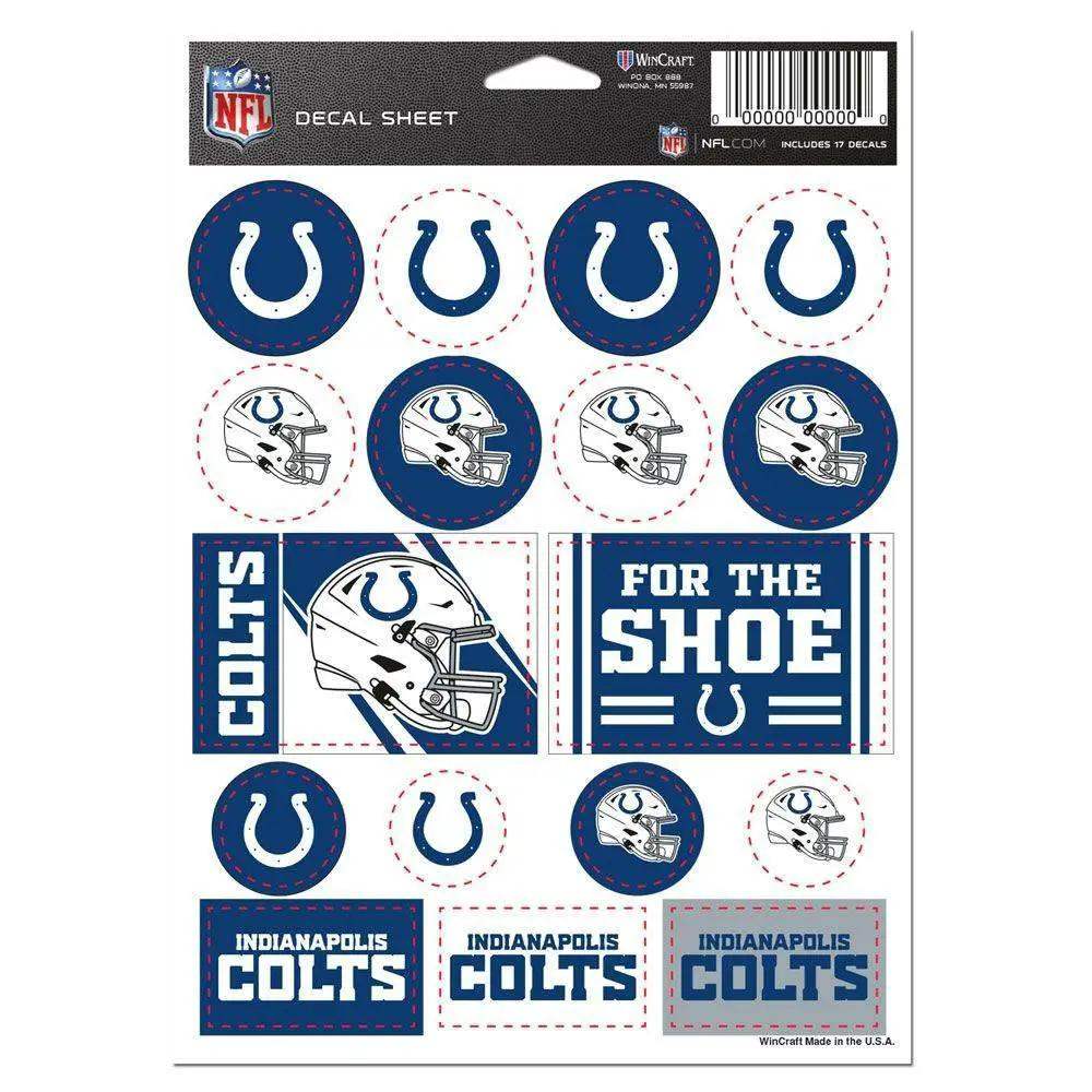 Indianapolis Colts Decal Sheet Vinyl 5x7 Sticker Pack - ToylandEU™