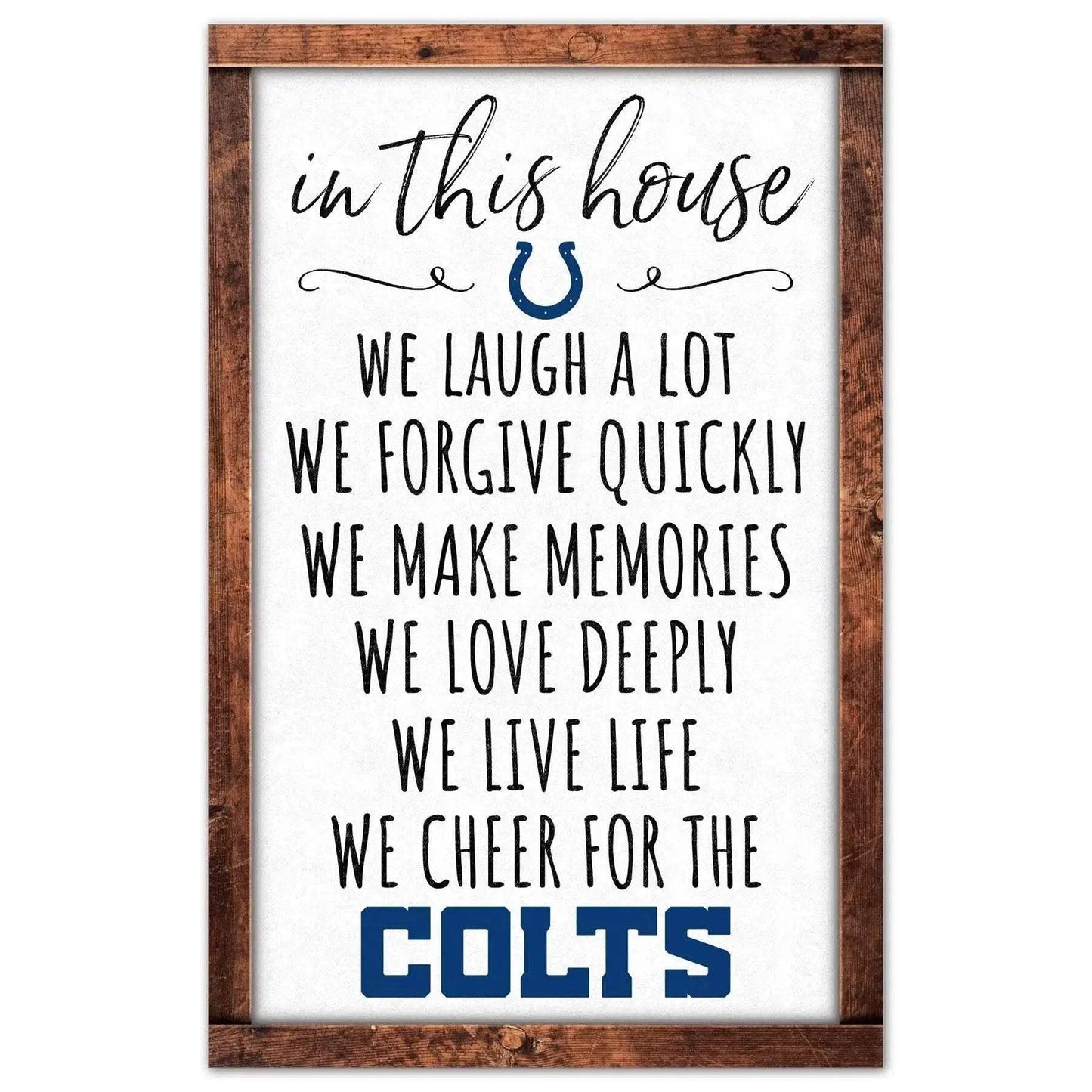 Indianapolis Colts Sign 11x17 Wood Wall Decor In This House - ToylandEU™