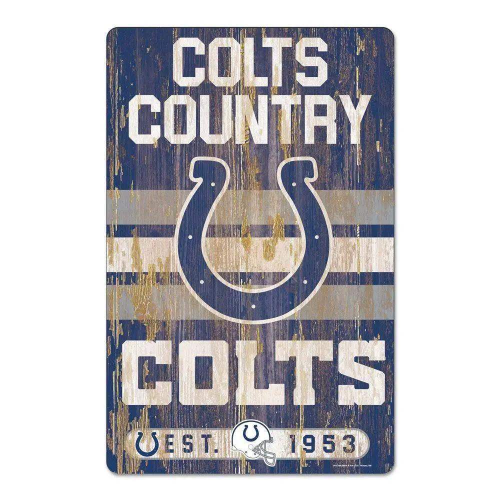 Indianapolis Colts Wood Sign 11x17 Slogan Decor Display - ToylandEU™
