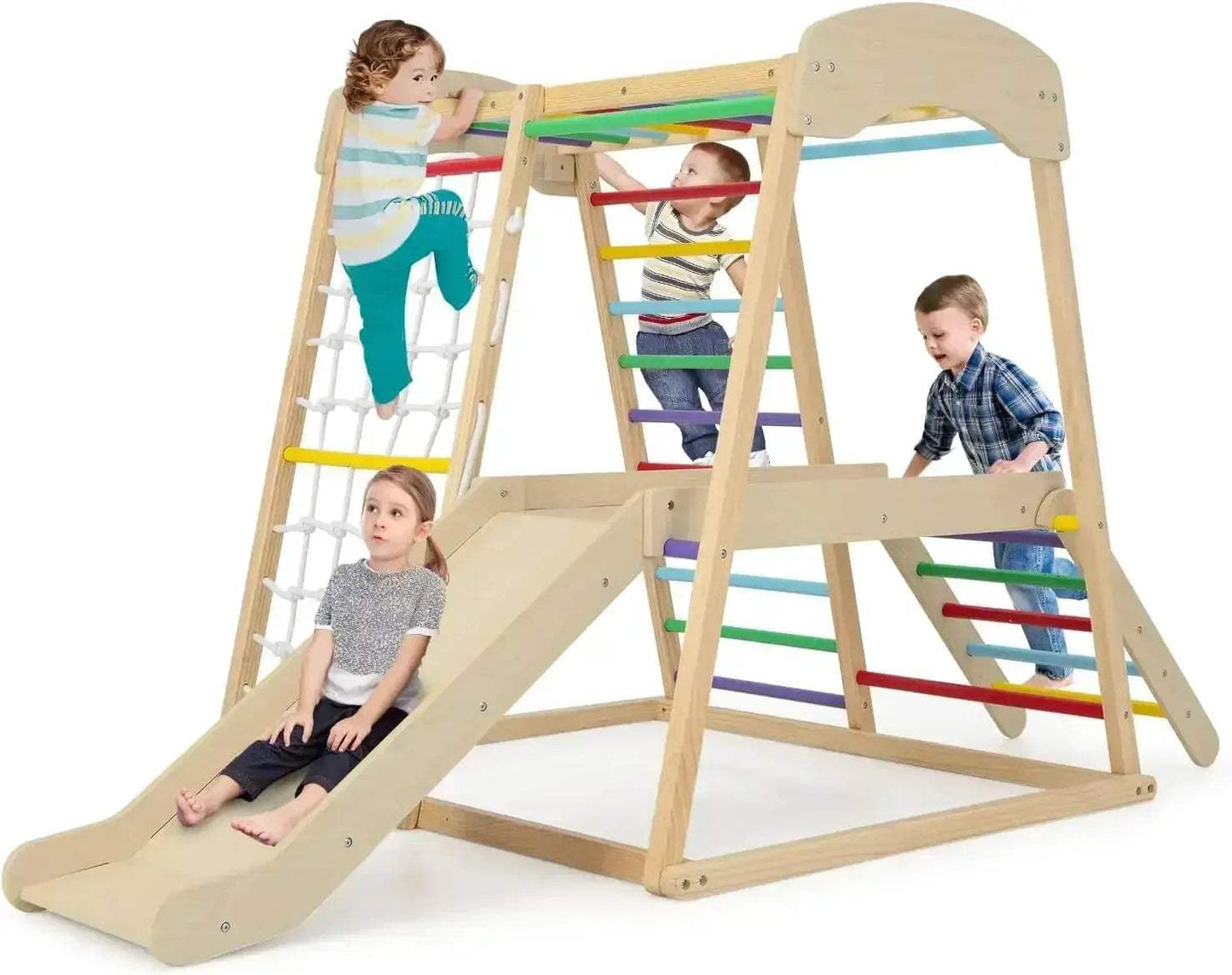 Indoor Jungle Gym Wooden Climber 6 In 1 Playground - ToylandEU