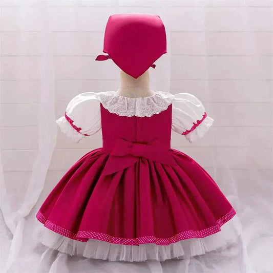 Infant Girl Party Dress Floral Lace Bow Set For Babies - ToylandEU™