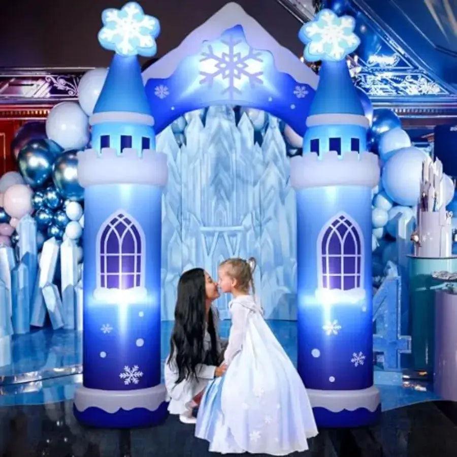10ft Winter Snow Castle Inflatable Arch With LED Lights - ToylandEU™