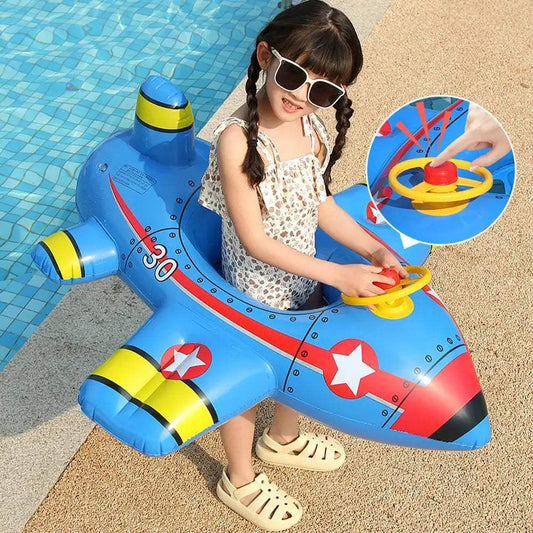 Inflatable Aircraft Swimming Ring Steering Wheel Float - ToylandEU™
