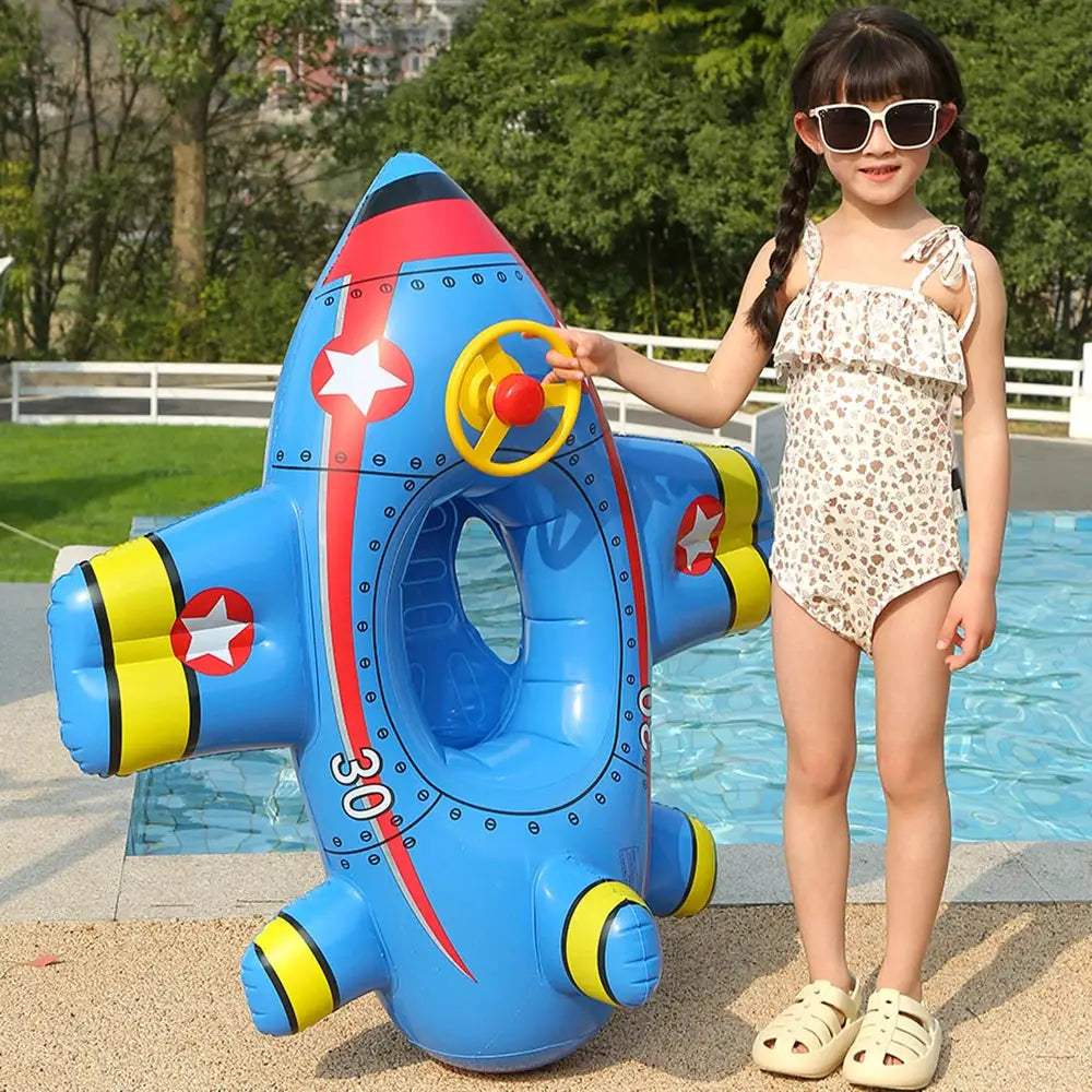 Inflatable Aircraft Swimming Ring Steering Wheel Float - ToylandEU™