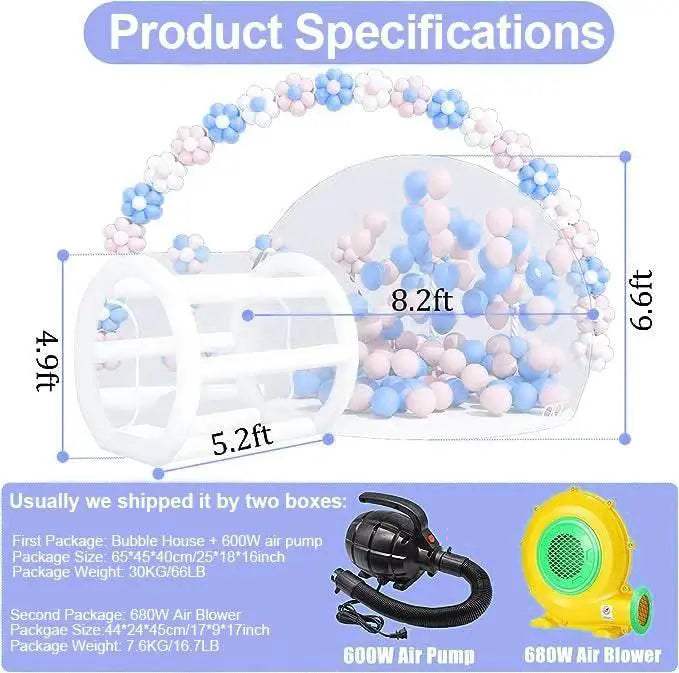 Inflatable Balloon Bubble House Tent 10ft with Blower & Pump - ToylandEU™