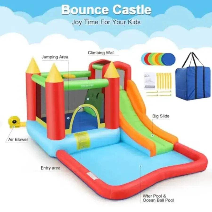 Inflatable Bounce House Castle With Slide For Kids Large 13x12ft - ToylandEU
