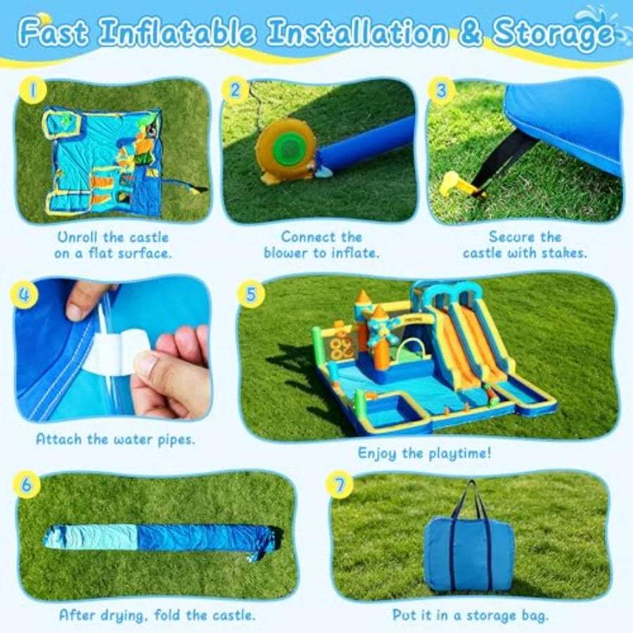 Inflatable Bounce House Water Slide 10 In 1 Backyard - ToylandEU™