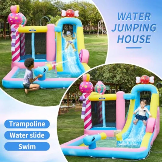 All In One Inflatable Bounce House Water Slide With Blower