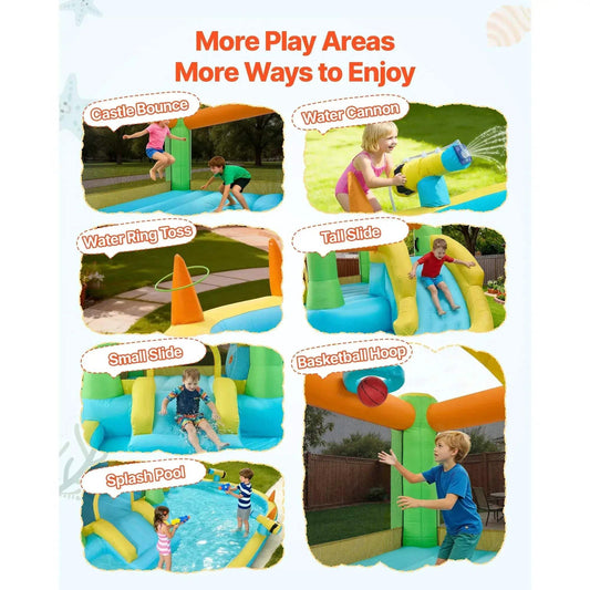 Inflatable Bounce House Water Slide And Basketball Hoop - ToylandEU™