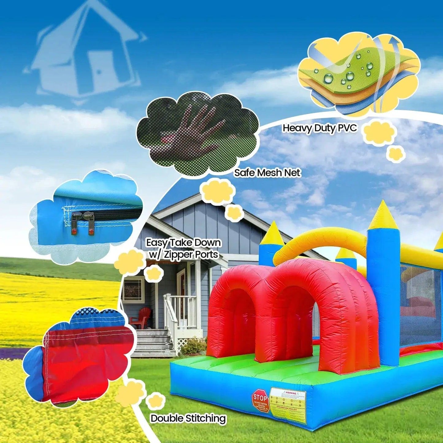 Commercial Grade Inflatable Obstacle Course For Kids - ToylandEU™