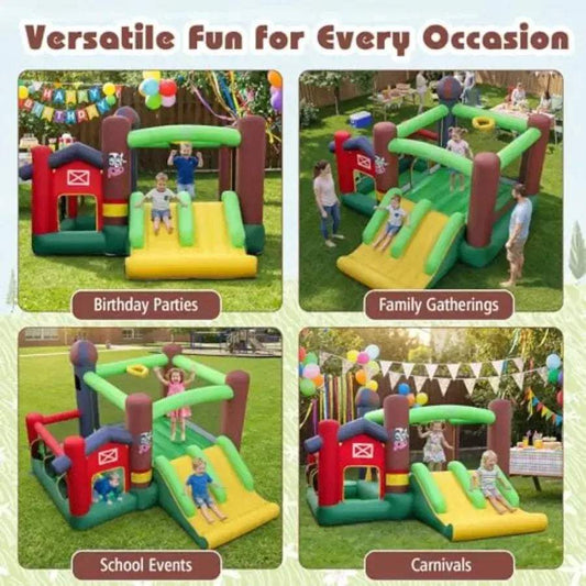 Inflatable Farm Themed Bounce House With Dual Slides Durable - ToylandEU™