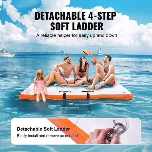 Inflatable Floating Dock With Detachable Ladder Sturdy - ToylandEU™
