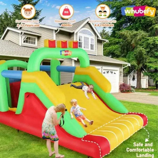 Inflatable Obstacle Course Bounce House Racing Slides - ToylandEU™