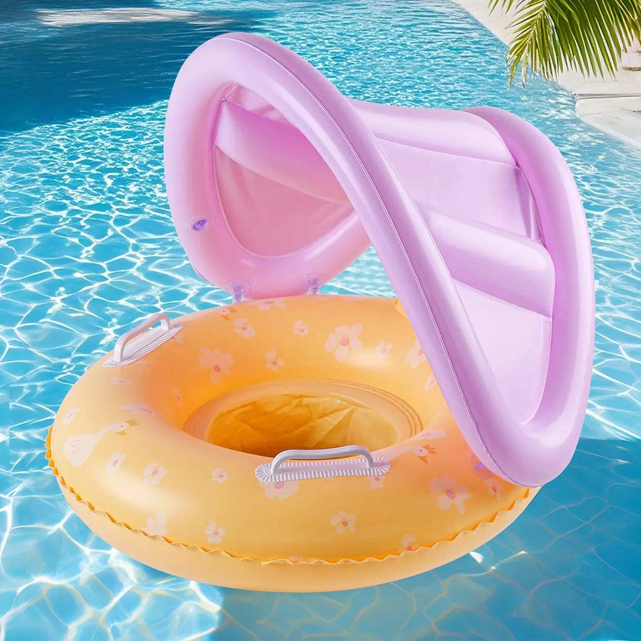 Inflatable Pool Float For Kids With Yellow Canopy Seat - ToylandEU™