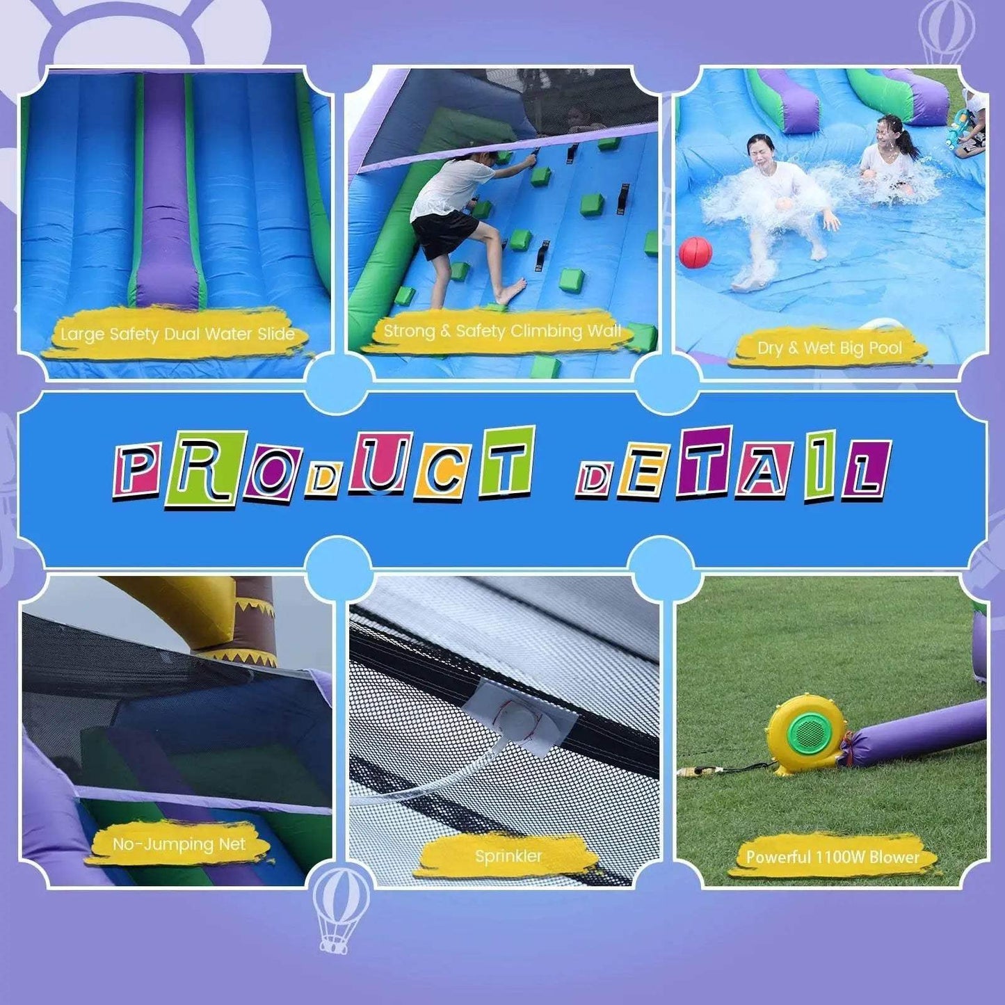 Inflatable Sun Flower Outdoor Slides Air Bounce Water Play Equipment - ToylandEU™