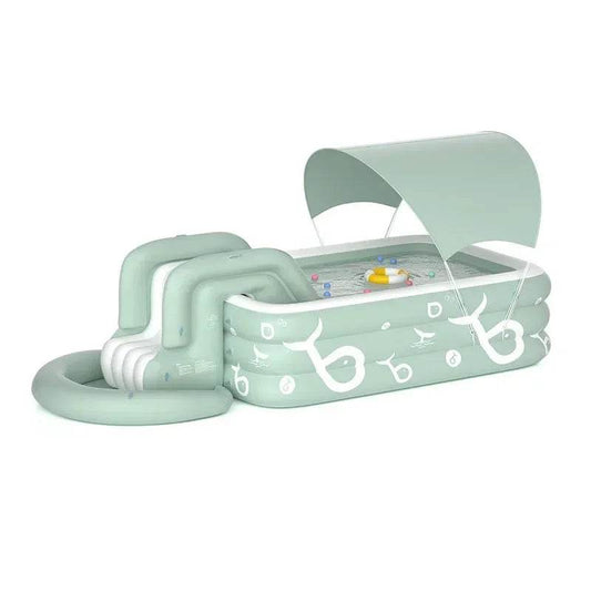 Inflatable Swimming Pool With Slide And Sunshade For Adults - ToylandEU