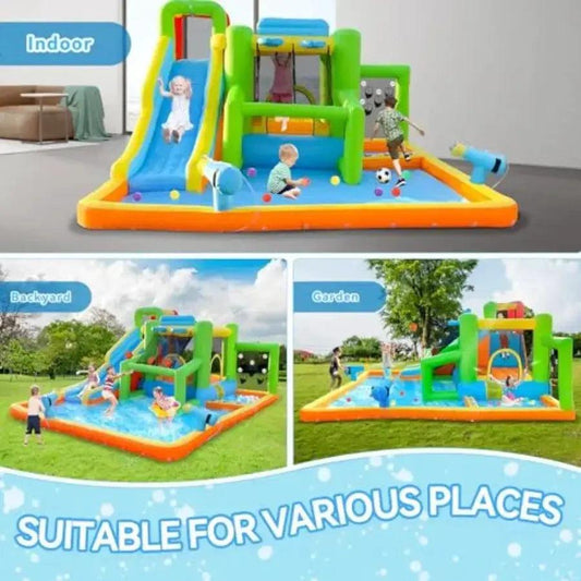Inflatable Water Slide Bounce House 550W Blower Durable - ToylandEU™
