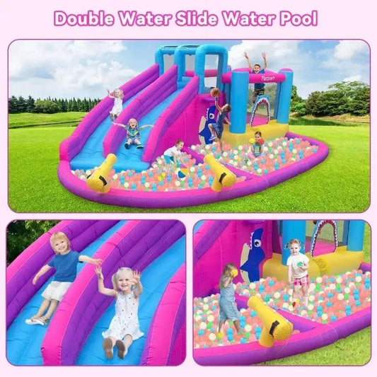 Inflatable Water Slide Bounce House Dual Slides Safe - ToylandEU™