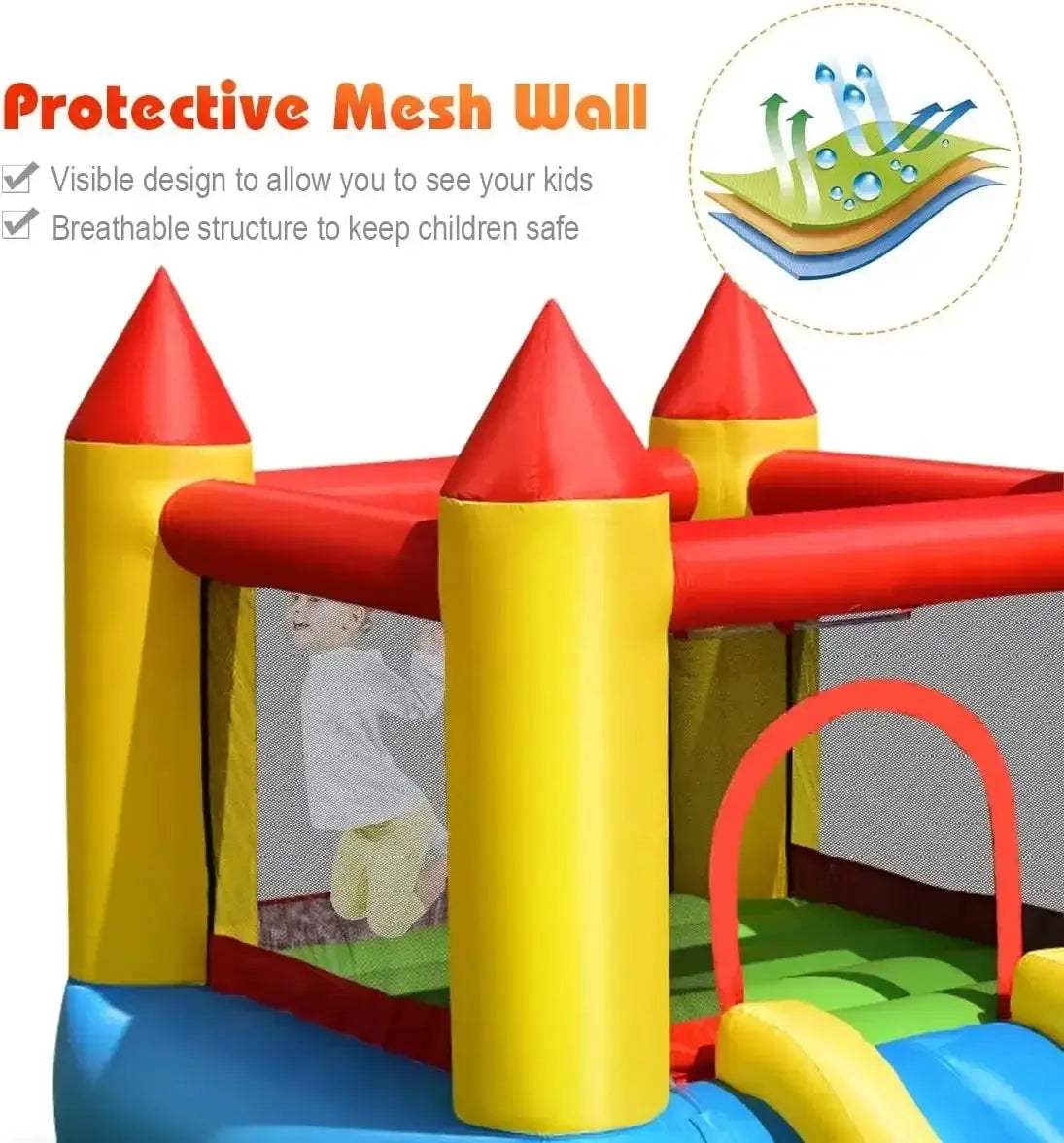 Inflatable Water Slide Bounce House With Ball Pit Splash Pool - ToylandEU