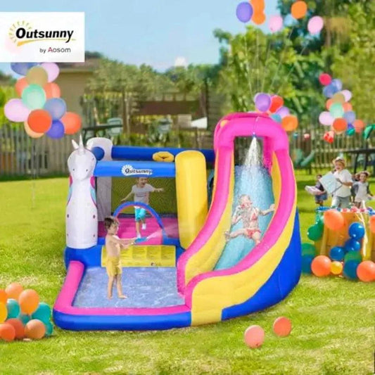 Inflatable Water Slide Bounce House With Climbing Wall - ToylandEU™