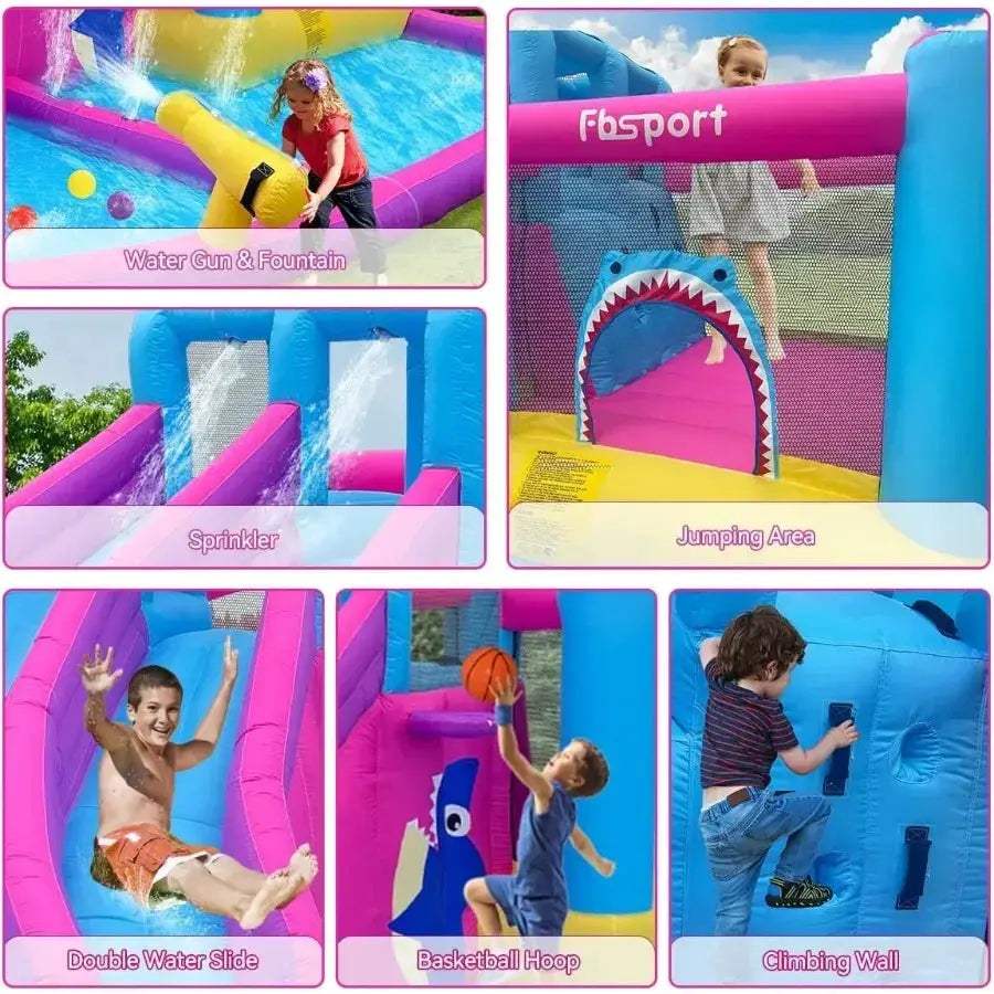 Inflatable Water Slide Bounce House With Dual Slides - ToylandEU