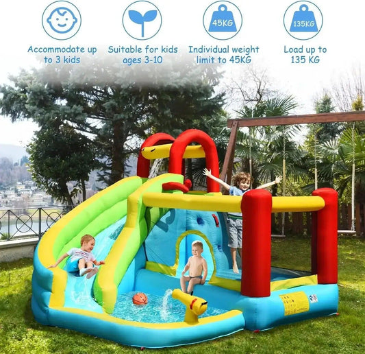 Inflatable Water Slide Climbing Wall Splash Pool Safe - ToylandEU™