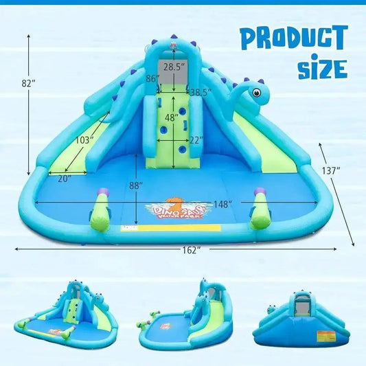 Inflatable Water Slide Dinosaur Theme Fun Dual Slides - ToylandEU™