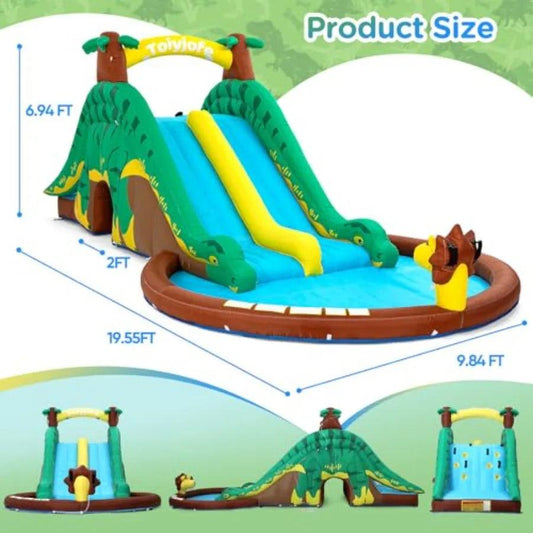 Inflatable Water Slide Dual Slides Splash Pool Durable PVC - ToylandEU™