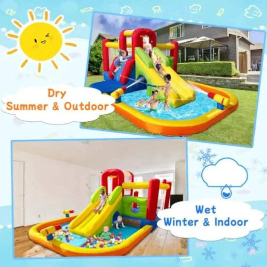 Inflatable Water Slide Splash Pool Climbing Walls Safe - ToylandEU™
