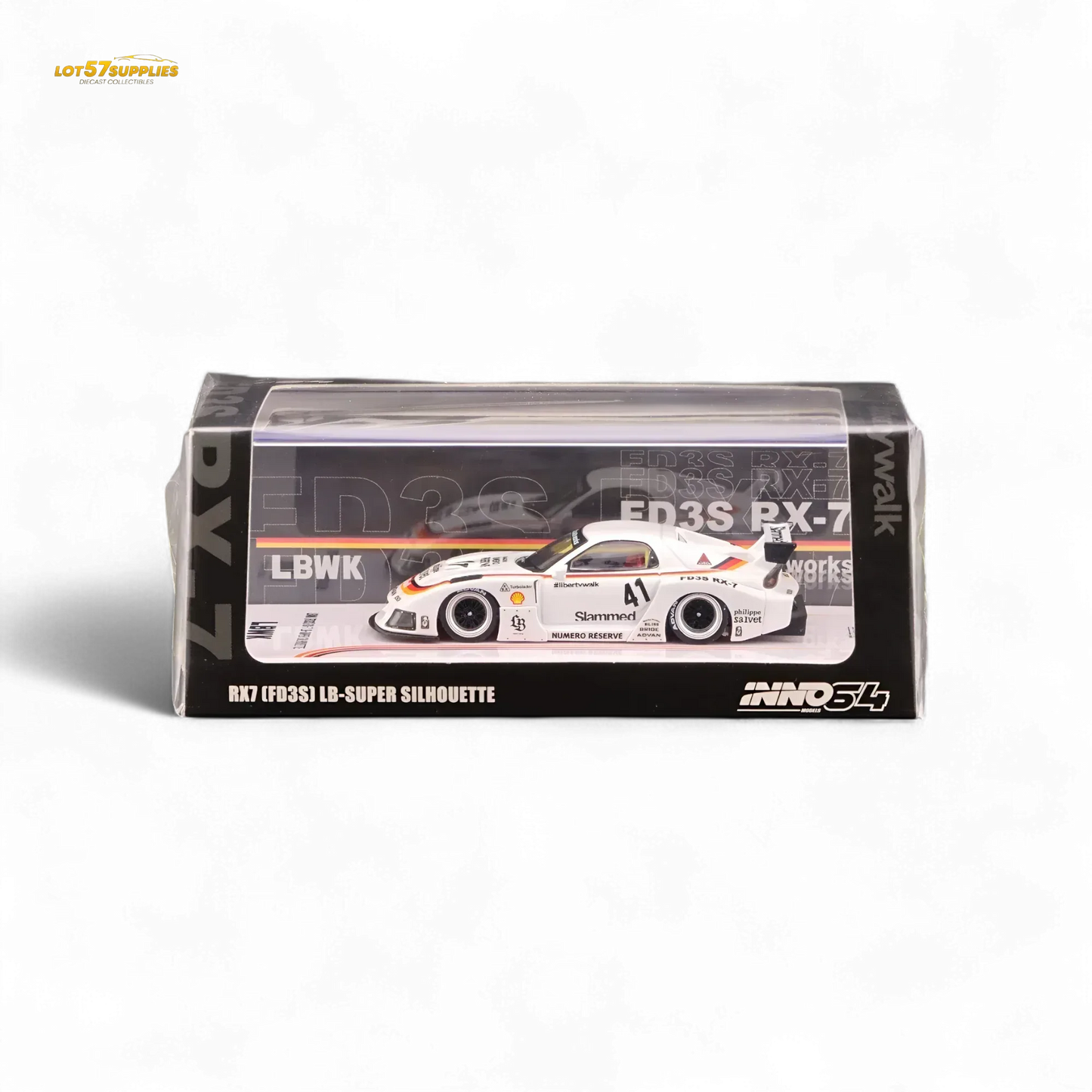 Inno64 Mazda RX-7 LBWK in White 1:64 IN64-LBWK-RX7-02 - ToylandEU