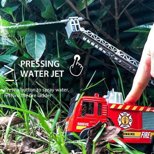 Interactive 1:50 Scale Alloy Fire Truck Toy with Realistic Lights, Sounds, and Water Spray Feature - ToylandEU