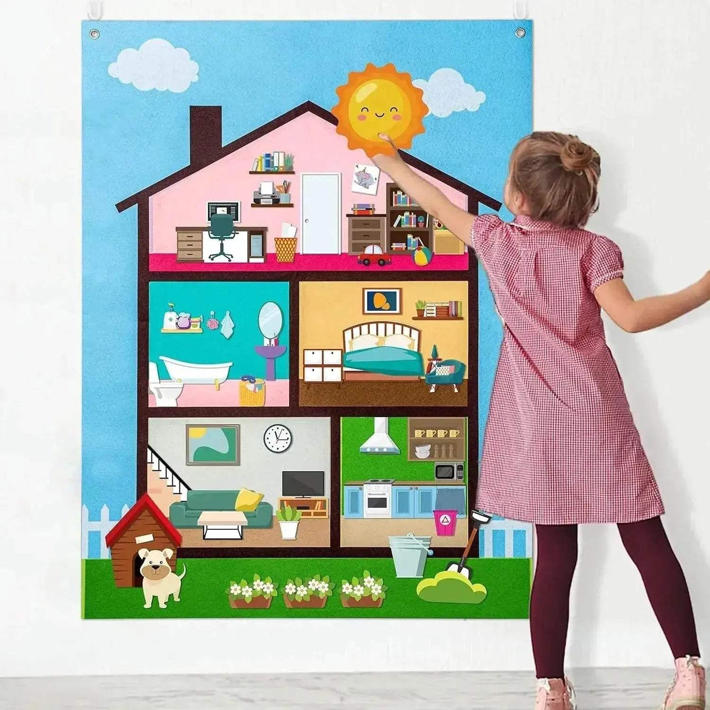 Interactive Felt Board Story Set for Preschoolers with Dinosaur and Farm Themes for Early Learning and Cognitive Development - ToylandEU