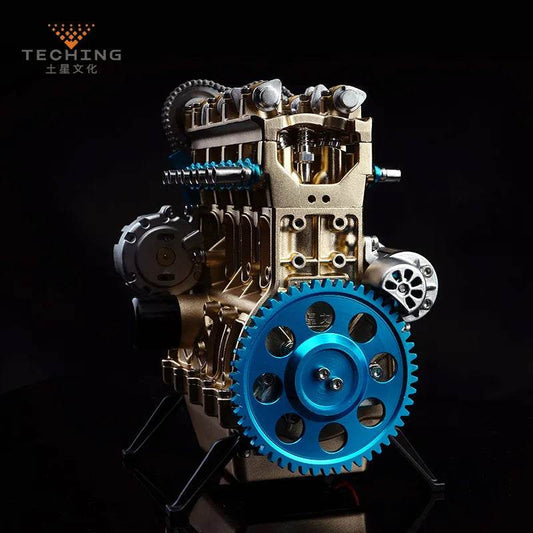 Interactive Metal DIY Four-Cylinder Engine Model Kit for Learning & Fun - ToylandEU