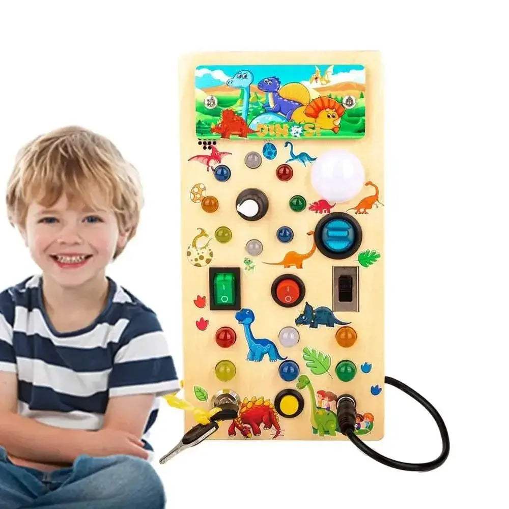 Interactive Montessori LED Switch Board for Toddlers Wooden Sensory Toy Develops Fine Motor Skills - ToylandEU™