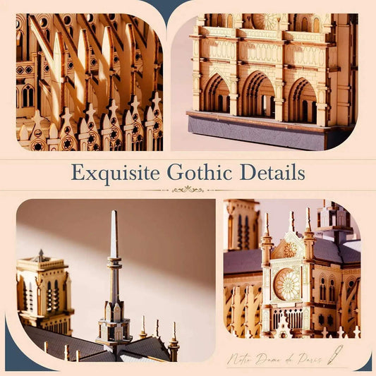 Notre Dame Cathedral 3D Puzzle Premium Wooden Kit - ToylandEU™
