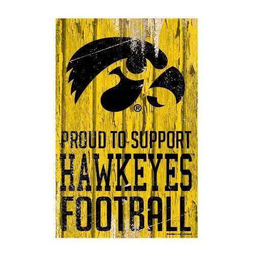 Iowa Hawkeyes Sign 11X17 Wood Proud To Support Team Colors - ToylandEU™