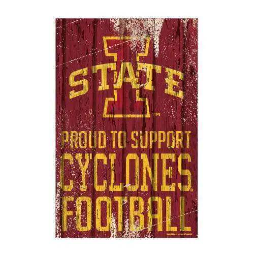Iowa State Cyclones Wood Sign 11x17 Inches Proud To Support - ToylandEU™