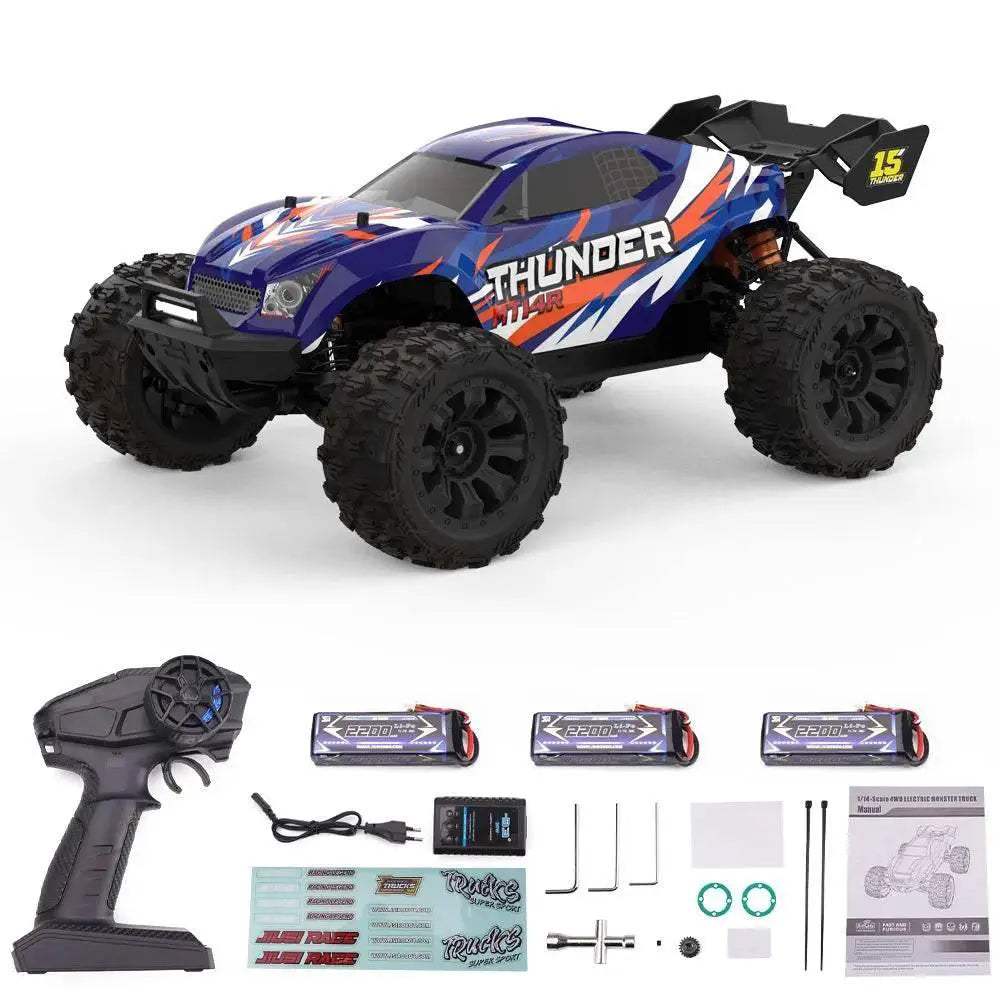 JIUSI MT14R 1/14 RC Racing Car 3S Battery 4WD 80km/h Truck - ToylandEU
