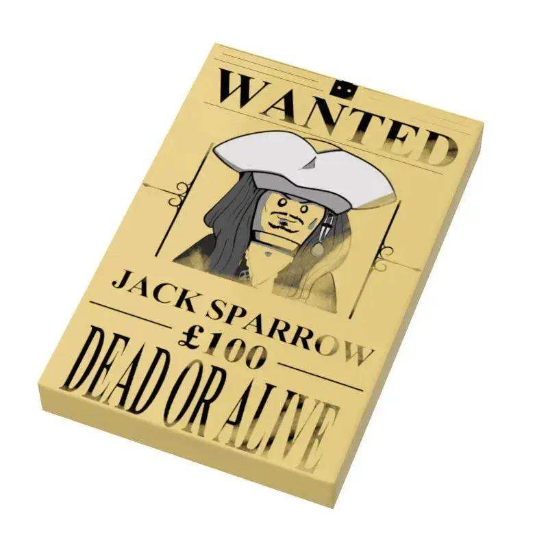 Jack Sparrow Wanted Poster (2x3 Tile) made using LEGO part - ToylandEU